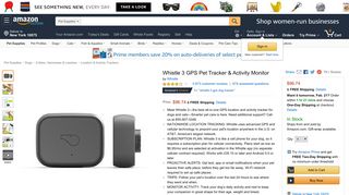 Amazon.com: Whistle 3 GPS Pet Tracker & Activity Monitor: Pet Supplies