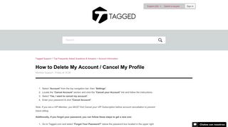 How to Delete My Account / Cancel My Profile – Tagged Support