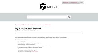 My Account Was Deleted – Tagged Support