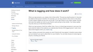 What is tagging and how does it work? | Facebook Help Center ...