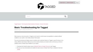 Basic Troubleshooting for Tagged – Tagged Support