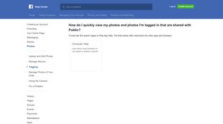 How do I quickly view my photos and photos I'm tagged in ... - Facebook