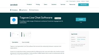 Tagove Live Chat Software App Integration with Zendesk Support