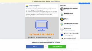 The Skyward student data system is not... - Tahoma School District ...