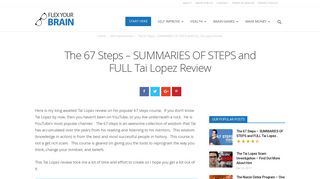 The 67 Steps - SUMMARIES OF STEPS & Tai Lopez Review