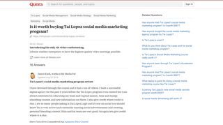 Is it worth buying Tai Lopez social media marketing program? - Quora
