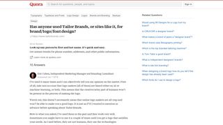 Has anyone used Tailor Brands, or sites like it, for brand/logo ...