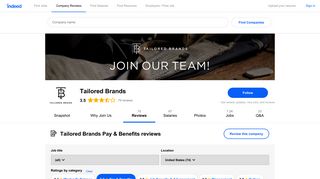 Working at Tailored Brands: Employee Reviews about Pay & Benefits ...