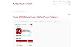 Redtail CRM (Tailwag Version 2.0) for iPhone/iPad users – Helpdesk