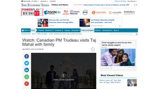 Watch: Canadian PM Trudeau visits Taj Mahal with family - The ...