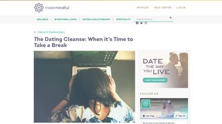 The Dating Cleanse: When it's Time to Take a Break - MeetMindful