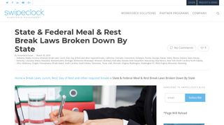 State & Federal Meal & Rest Break Laws Broken Down By State