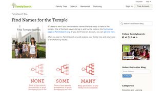 Find Names for the Temple - FamilySearch