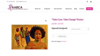“Take Care, Take Charge” Poster - African American Breast Cancer ...