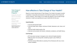 How Effective is Take Charge of Your Health? — IL Pathways to Health