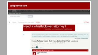 I hope Takeda treats their reps better than their speakers ...