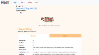 Takeout Bingo Review | 200% Deposit Bonuses Available - WDW Bingo