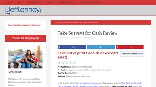 Take Surveys for Cash Review (Yes, It's a Scam) - Jeff Lenney