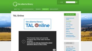 TAL Online | The Alberta Library