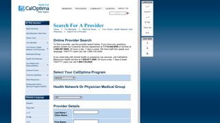 Search For A Provider - CalOptima