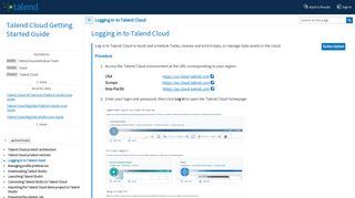 Logging in to Talend Cloud - Talend Help Center