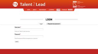 Login | Talent 2 Lead - Talent to Lead