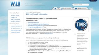 TMS 2.0 Upgrade Information - VA Learning University