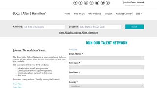 Join our Booz Allen Hamilton Talent Network
