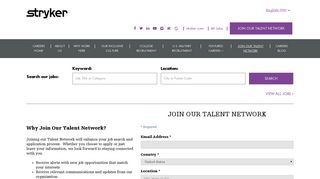 Join our Stryker Corporation Talent Network