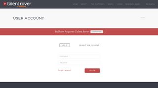 User account | Talent Rover