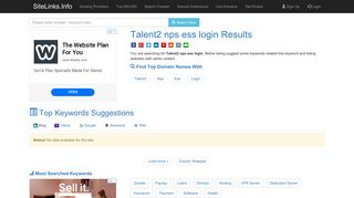 Talent2 nps ess login Results For Websites Listing - SiteLinks.Info