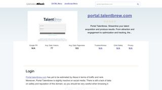 Portal.talentbrew.com website. Login.