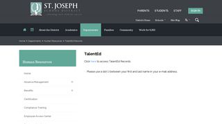 Human Resources / TalentEd Records - St. Joseph School District