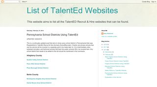 List of TalentEd Websites: Pennsylvania School Districts Using TalentEd