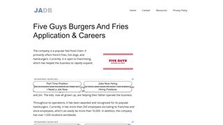 Five Guys Application - Five Guys Careers - (APPLY NOW)