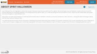Spirit Halloween - talentReef Applicant Portal