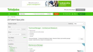 Talent Spa Jobs, Vacancies & Careers - totaljobs