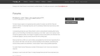 Problems with Taleo job application??? | Tesla