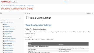 Taleo Configuration - Oracle Docs