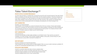 Talent Exchange: Taleo Talent Exchange™