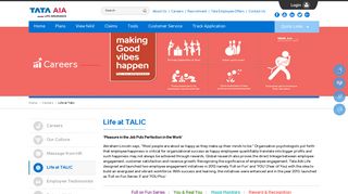 Life at TALIC - Tata AIA Life Insurance Company: Best Life Insurance ...