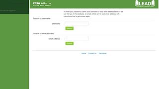 Forgotten password - Tata AIA