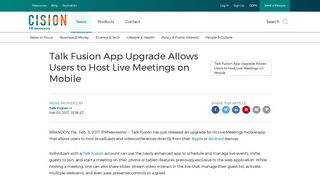 Talk Fusion App Upgrade Allows Users to Host Live Meetings on Mobile