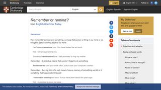 Remember or remind ? - English Grammar Today - Cambridge ...