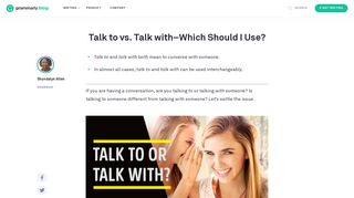 Talk to vs Talk with–Which should I use? | Grammarly