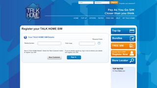 TALK HOME Mobile - Register
