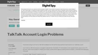 TalkTalk Account Login Problems — Digital Spy