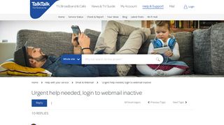 Urgent help needed, login to webmail inactive - TalkTalk Community