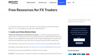 Free Resources for FX Traders - ParaCurve