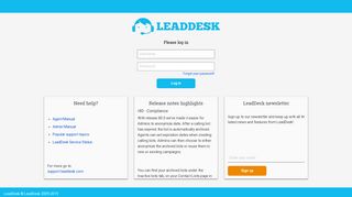 Log in - LeadDesk Software - close more today